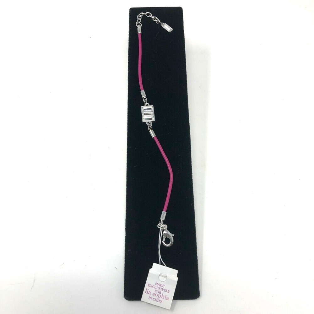 Lia Sophia Bracelet Fashion‎ Jewelry Pink Corded Rhinestones NWT